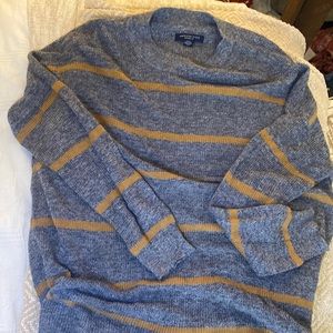 American Eagle sweater. Gray and mustard stripes. Size small.